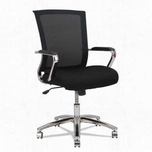 Alera Aleenr4218 Enr Series Mid-back Sliim Profile Mesh Chair In Negro/crome