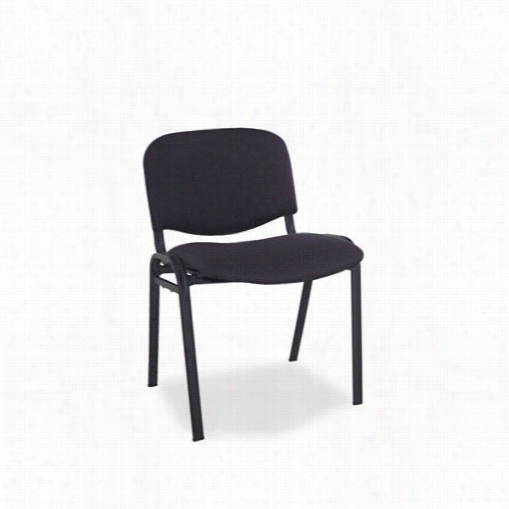 Alera Alesc67fa10b Co Ntinental Series Stacking Chair In Black Fabric Uphostery - 4/carton