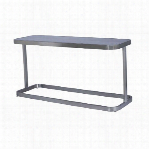 Allan Copley Designs 21104-03 James Rectangular Console Table With Smoked Grey Glass Top And Brushde Stainless Steel Frame