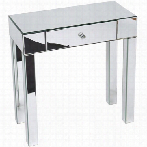 Avenue Six Ref97-slv Reflections Foyer Table In Silvre Mirror