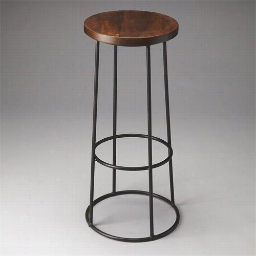 Butler 509 23330 Industrial Chic Huntington Wood And  Metal Rail Stool