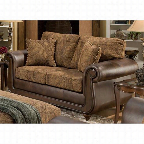 Chhelsea Home Furniture 185852-6370 Onedia Loveseat In Isle Tobacco/kiser Cappuccino