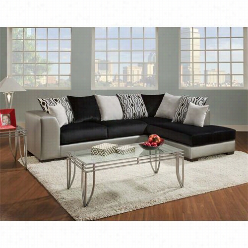 Chelsea Home Furniture 42835-04-sec Sigma 2 Piece Partial In Shimmer Silver/implosion Black