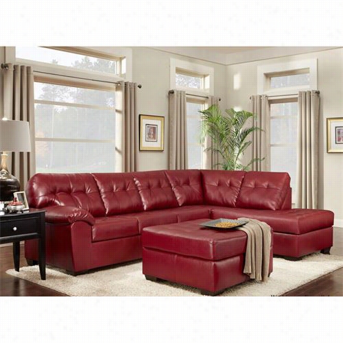 Chelsea Home  Furniture 472400-sec-cr Martina Sectional In Contemop Red