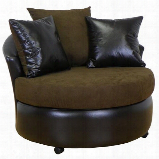 Chelsea Home Furniture 675-bj Aleax Swivel Chair In Bulldozer Java / Bicas Chocolaet
