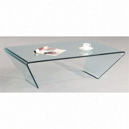Chintaly Imports 72102-rct-ct Rectangle Bent Glass Cocotail Table