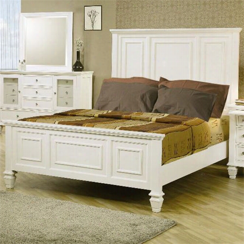 Coaster Fruniure 201301ke Sandy Beach Classic King High Headboard Bed In White