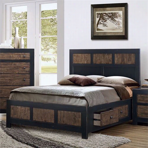 Coaster Furniture 203770q Seggunxoqueen Storage Bed In Antique Oak Embossed