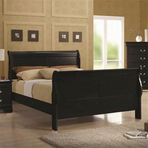 Coaster Furniture 203961q Louis Philippe Queeb  Sleigh Panel Bed In Black