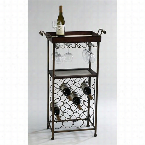 Cyan Design 02793 New York Wine Stand In Mahogany An Copper