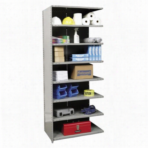 Hallowell A4523-24hg 36""w X 24""d X 87&quoot;"h 8 Adjustable Shelves Add-o Nunit  Closed Style Hi-tech Metal Shelving In Gray