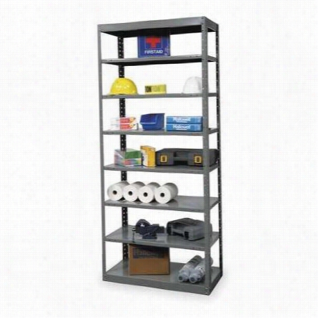 Hallowell Dt5513-18hg 36""w X 18"&quof;d X 87""h 2 Fixed And 6 Adjustable Shelves Individual Unit Pass-through Hi-tech Metal Shelving In Gray