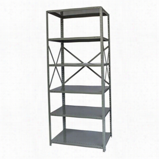 Hallowell F7511-12hg 36""w X 12""d X 87"quot;h 6 Adjustabe Shelves Stand Alone Unit Open Style With Sway Braces Hi-tech Free Stand Iny Shelving In Gray