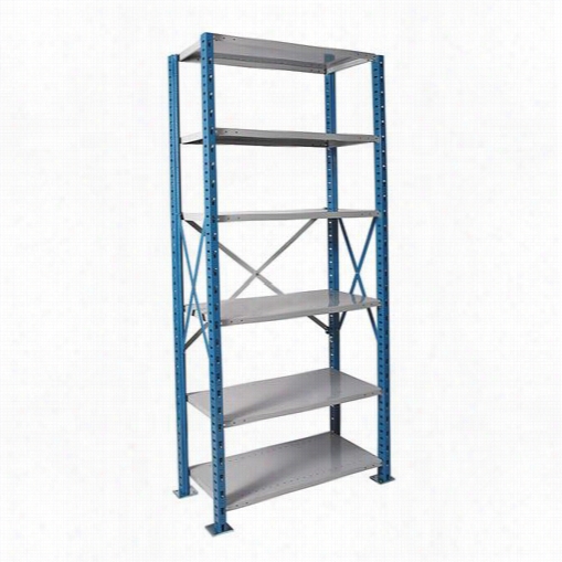 Hallowell H5511-2410pb 36&qq Uot;"w X 24""d X 123"&qot;h 6 Adjustable Shelves Starter Unit Open Style With Sway Braces H-post High Capacity Shelving