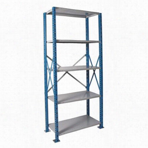 Hallowell H7510--1810pb 36""w X 18""d X 123""h 5 Adjustable Shelves Starter Unitopen Style With  Sway Braces H-post High Capacity Shelving