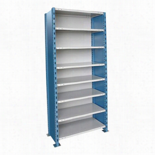 Hallowell H7723-1810pb 48"&quit;w X 18"&qquot;d X 123&quo;"h 8 Adjustable Shelves Starter Unit Closed Style H-post High Capaci Ty Shelving In Soldier  Azure/platinum