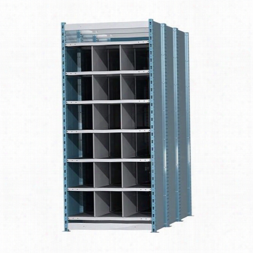 Hallowell Hdb18-96pb 36& Quot;"w X 96""d X 87""h 7 Shelves Starter Uni Tclosed Style Shelves And Dividerss Deep Bbin Shelving In Mar Ine Blue/platinum