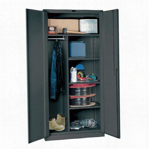 Hallowell Hw6 Cc8478-4cl 48""w X 24""d X 78""h Classic Series Single Tier Double Door Heavy-duty Duratough Combination Cabinet In Charcoal