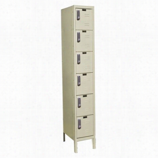 Hall Owell Uel1288-6a-pt 12""w X 18"&uqot;d  X78"&qut;h 6-tier 1-wde Assembled Digitech Electronic Locker In Parrchment