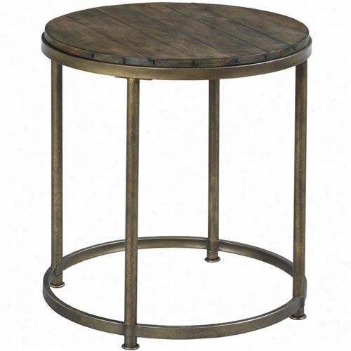 Hammary 563-918 Leone Roynd End Table In Weathhered Barn/antique Brass - Kd