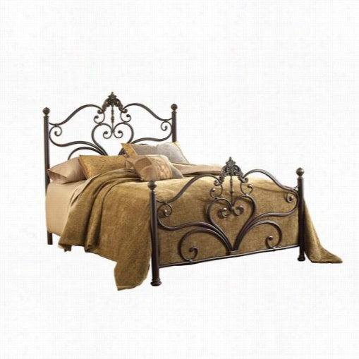 Hillsdale Furnituure 1756bkr Newton King Bed Set With Rails In Antique Brown Highlight
