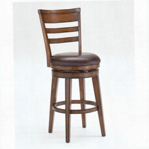 Hillsdale Furniture 4685-827 Villagio Swivel Ccounter Stool In Dark Chestut With Ladder Back