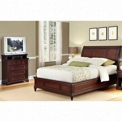 Home Styles5537-501 Lafayette Queen/ful Sleigh Headboard And Media Chest In Rich Cherry