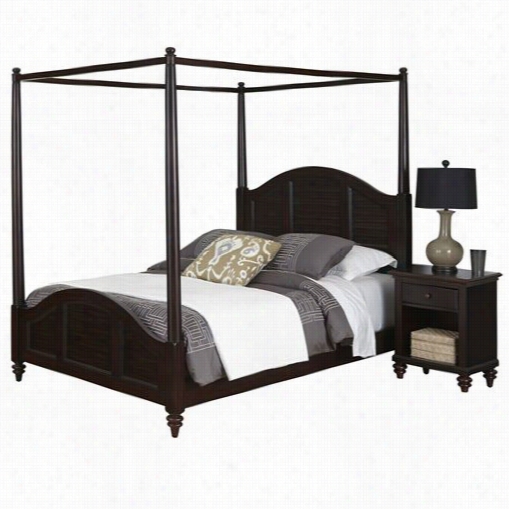 Home Styl Es 5542-6102 Bermuda Sovereign  Awning Bed And Night Stand In Espresso