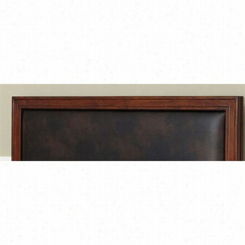 Home Styles 5546-501a Duwt Queen P Anel Headboard With Brown Leather Inset In Rustic Cherry