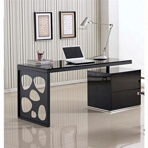 J&m Furniture 17917 Modern Office Desk In Blscck