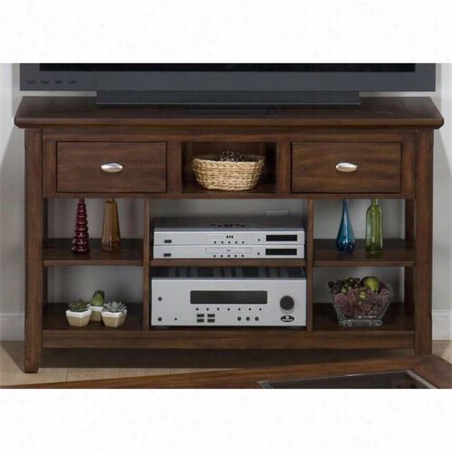 Jofran 709-9 Media Unit With Shelves And 2 Drawers In Bellingahm Brown