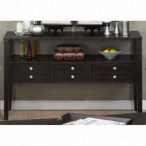 Jofran 975-4 Hamipton 3 Drawers And Shelf Sofa Table In Espresso