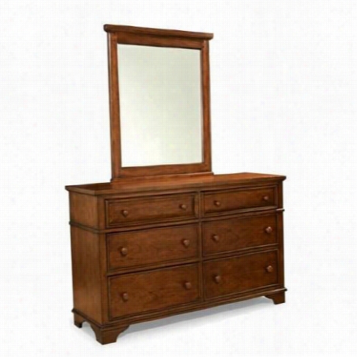 Legacy Classic Furniture 2960-11002-960-0100 Dawsons Ridge Classic Dresser With Mirror In He Irloom Cherry