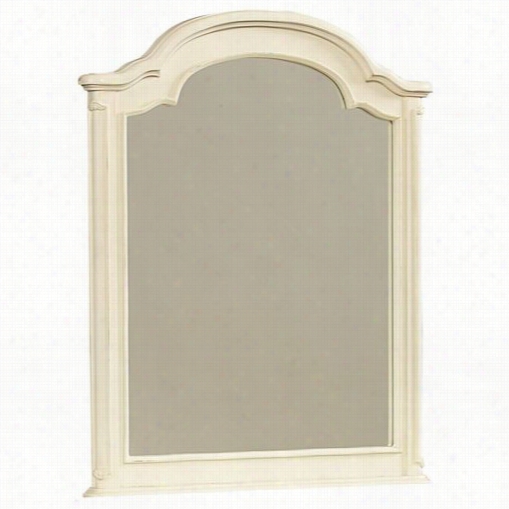 Legacy Classic Furnituree 3850-0200 Carlotte Arched Mirrorin Old White With Light Distressing