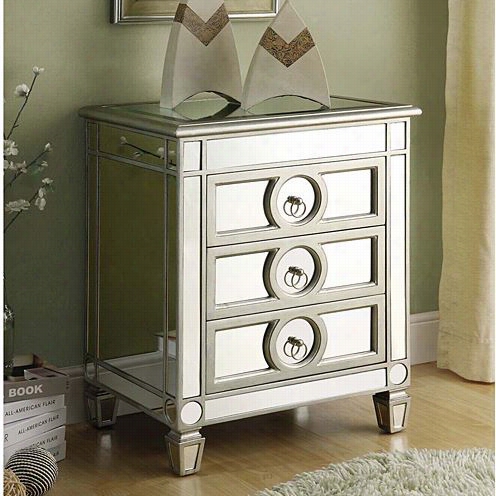 Monar Ch Specialties I3701 3 Drawer Accent Table In Mirrored