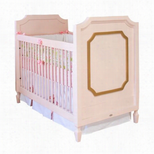 Newport Cottages Npc-4930-pp-go Beverly Crib In Pale Pink With Gold Trim Finished Panels