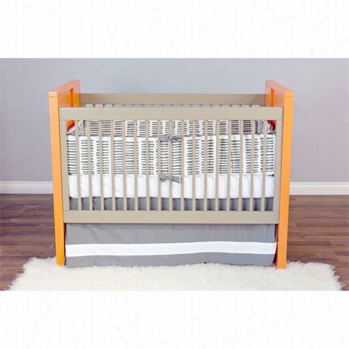 New Port Cottages Npc44370-oj-pg Ody Crib In Orange Juice Through  Pewter Grey Side Rail An P Anel Accent