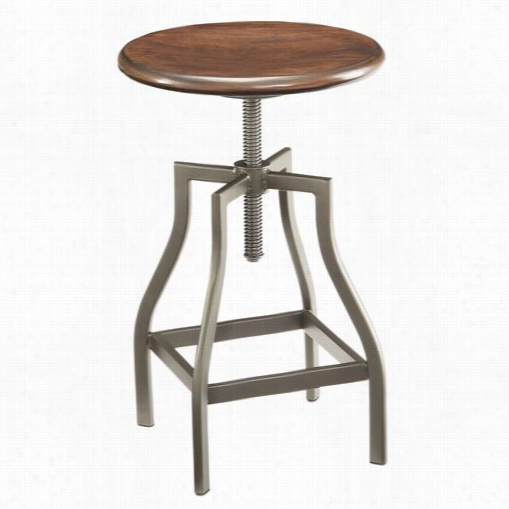 Office Star Slvns344-ptwa Sulivan 14"" Swivel Stool In Pewter/walnut