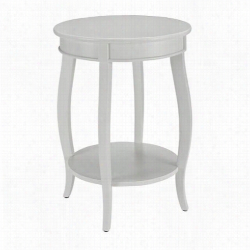 Powell Furinture 929-351  Round Table In White With Shelf