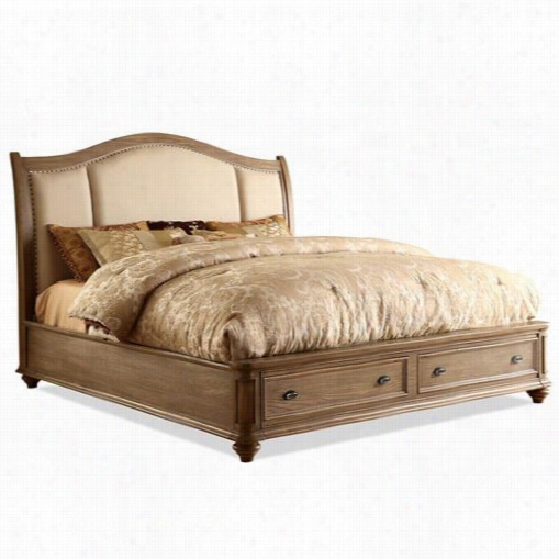 Riverside 32486-32487-32478 Coventry Queen Sleigh Bed With Upholstered Headboard Andd Panel Footboard