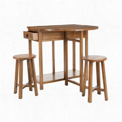 Safavieh Amh6505a Miles Abr With 2 Stools In Medium Oak