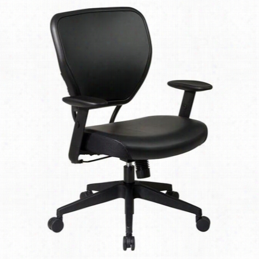 Space  Seatin G5500v 5 Series Black Vinyl Over Air Grid Back Managers Chair With Black Vinyl Seat