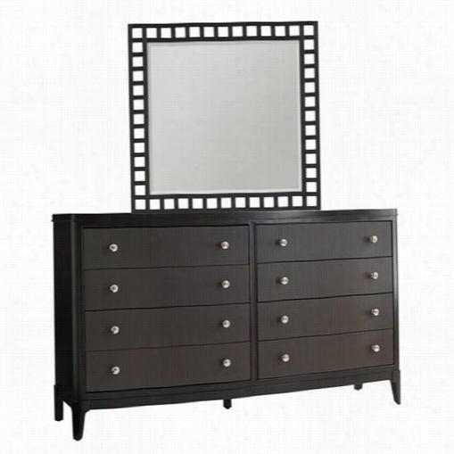 Stanley Equipage 409- 13-30~409-13-05 Wicker Park Dresser And Mirrorr In Brwnstone