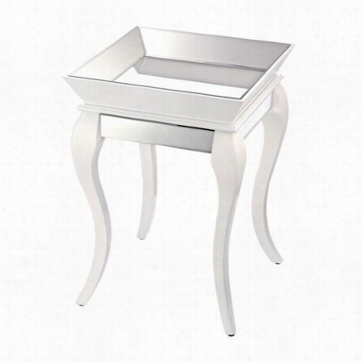 Sterling Industries 114-79 Side Table With Bent Glass In  White