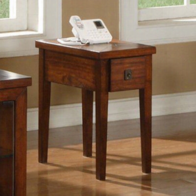Steve Silved Da200e Davenport Chairside End Stand  In Burnished Medium Brown Cherry