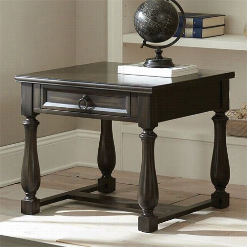 Steve Silver Ly150e Leon End Table In Antiqued Charcoal