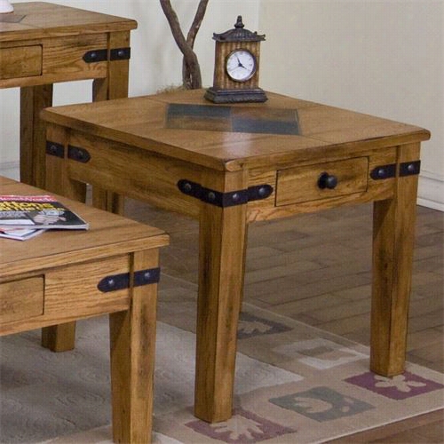 Sunny Designs 3160ro-e Sedona End Table In Rustic Oak