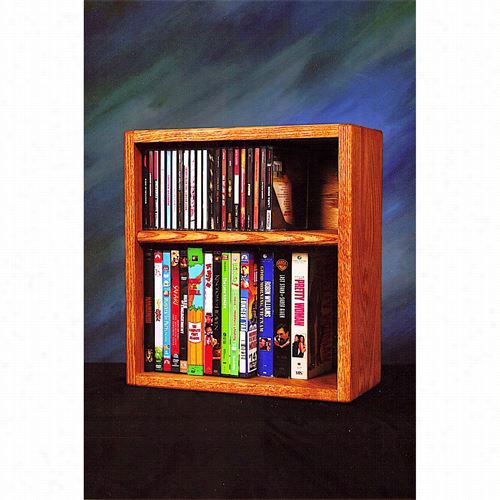 The Wood She 211-1w Solid Oak Desktop Or Shelf For Cd's And Dvd's/ Vh S Tapes