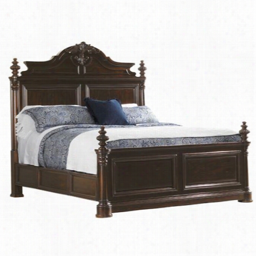 Tommy Bahama 548-134c Island Traditions Amherst Carved King Panel Bedin Dark Brown/windsor