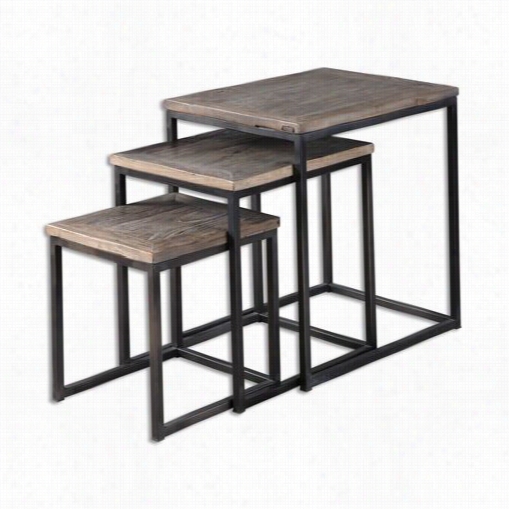 Uttermost 24460 Bomani Wood Nesting Table - Set Of 3